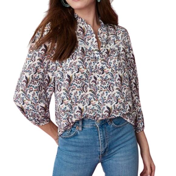 UNTUCKIT Women's XL Annika Rayon Floral Paisley Top Blouse Summer Multicolor - Picture 1 of 10
